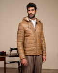 Piumino da uomo mod. Berlino cuoio in vera pelle 100% made in Italy