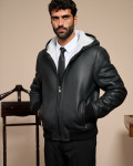 Carlo - Men’s Shearling Hooded Moro Head Bomber