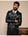 Men's Black Leather Three-Pocket Perfecto - Armando | Leather Trend