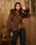 Women's Light Brown Fur Jacket – Daniela | Leather Trend