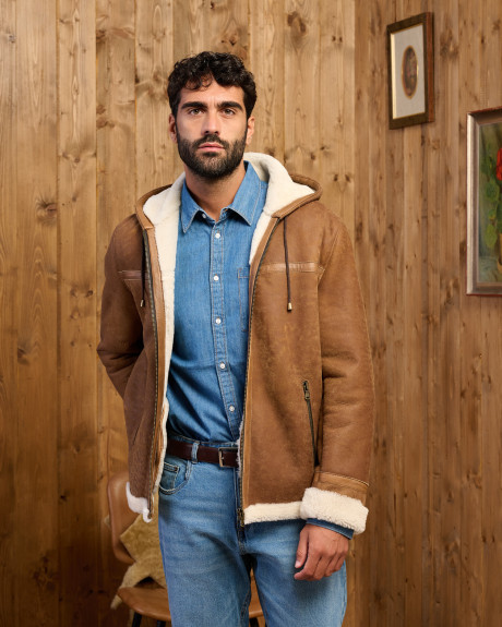 Men's Leather and Shearling Jacket - James | Leather Trend