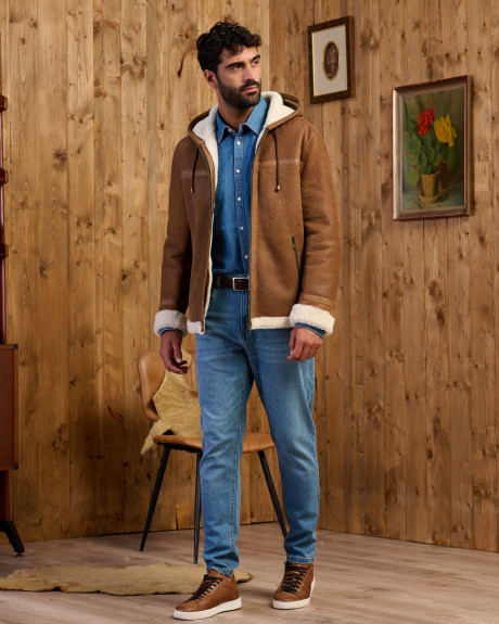 James – Giacca Montone Uomo Cuoio in Shearling 2
