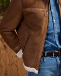 Men's Leather and Shearling Jacket - James | Leather Trend
