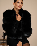 Laura - Women's Jacket in real Black Fur