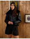 Women’s jacket Black genuine Shearling 100% made in Italy