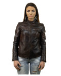 Women's Dark Brown Leather Jacket - Vanessa | Leather Trend