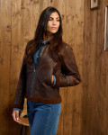 Women's Dark Brown Shearling Jacket - Matilde | Leather Trend