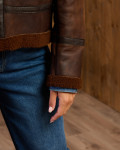 Women's Dark Brown Shearling Jacket - Matilde | Leather Trend