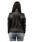 Women's Dark Brown Leather Jacket - Vanessa | Leather Trend