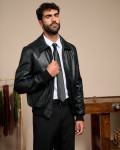 Bomber in pelle da uomo - Leo | Leather Trend