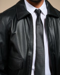 Giacca in pelle uomo mod. aviatore nero in vera pelle 100% made in Italy
