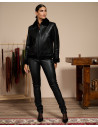Women's Black Shearling Jacket - Matilde | Leather Trend