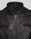 Men's Black Leather Biker Jacket - Alfonso | Leather Trend