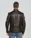 Men's Black Leather Biker Jacket - Alfonso | Leather Trend