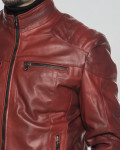 Biker in Pelle da Uomo Bordeaux - Attila | Leather Trend