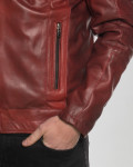 Biker in Pelle da Uomo Bordeaux - Attila | Leather Trend