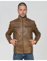Men's Light Brown Leather Biker Jacket - Attila | Leather Trend