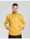 Biker Men's Buffered Yellow Leather - Avatar | Leather Trend