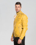 Giacca biker gialla da uomo – Avatar | Leather Trend