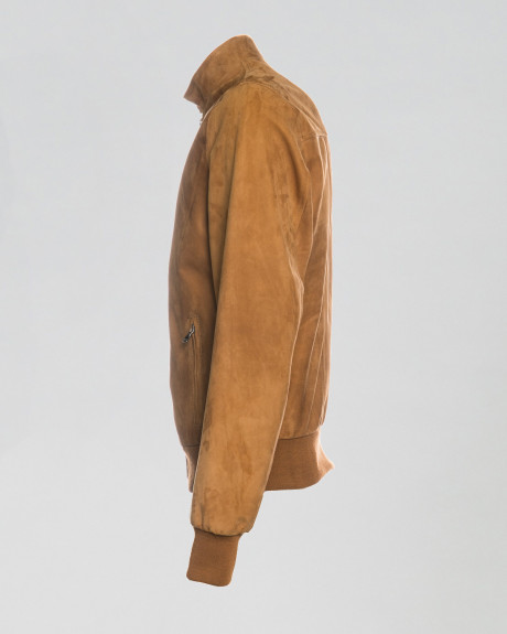 Bomber in Pelle Camoscio Cuoio - Napoli | Leather Trend 2