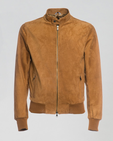 Bomber uomo Cuoio in vera pelle camoscio 100% made in Italy