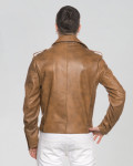 Men's Light Brown Three-Pocket Perfecto - Armando | Leather Trend
