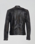 Men's Dark Brown Scretched Leather Biker Jacket – U05 | Leather Trend