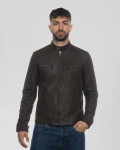 Men's Dark Brown Nubuck Biker - U06 | Leather Trend