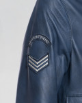 Bomber in Pelle e Montone Blu - Dante | Leather Trend