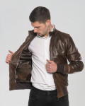 Bomber in Pelle Marrone da Uomo - Napoli | Leather Trend