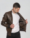 Bomber in Pelle Marrone da Uomo - Napoli | Leather Trend