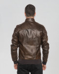 Men's Brown Leather Bomber Jacket - Napoli | Leather Trend