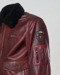 Bomber in Pelle e Montone Bordeaux - Dante | Leather Trend