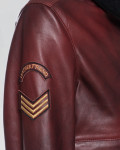 Bomber in Pelle e Montone Bordeaux - Dante | Leather Trend
