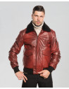 Men's Leather and Shearling Bomber Jacket - Leo | Leather Trend