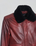 Giacca uomo mod. Bomber Bordeaux in vera pelle 100% made in Italy