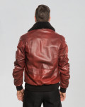 Giacca uomo mod. Bomber Bordeaux in vera pelle 100% made in Italy