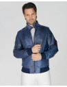 Giacca Bomber Uomo Blu – Victor | Leather Trend