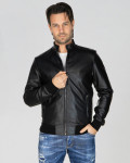 Giacca Bomber Uomo Nero – Victor | Leather Trend