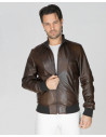 Men's Dark Brown Bomber Jacket – Victor | Leather Trend