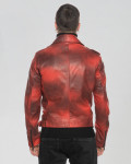 Men's Buffered Red Leather Three-Pocket Perfecto | Leather Trend