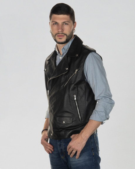 Gilet in Pelle da Uomo Nero - Filippo | Leather Trend 2
