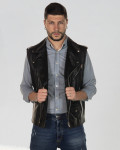 Men's Black Leather Vest - Filippo | Leather Trend