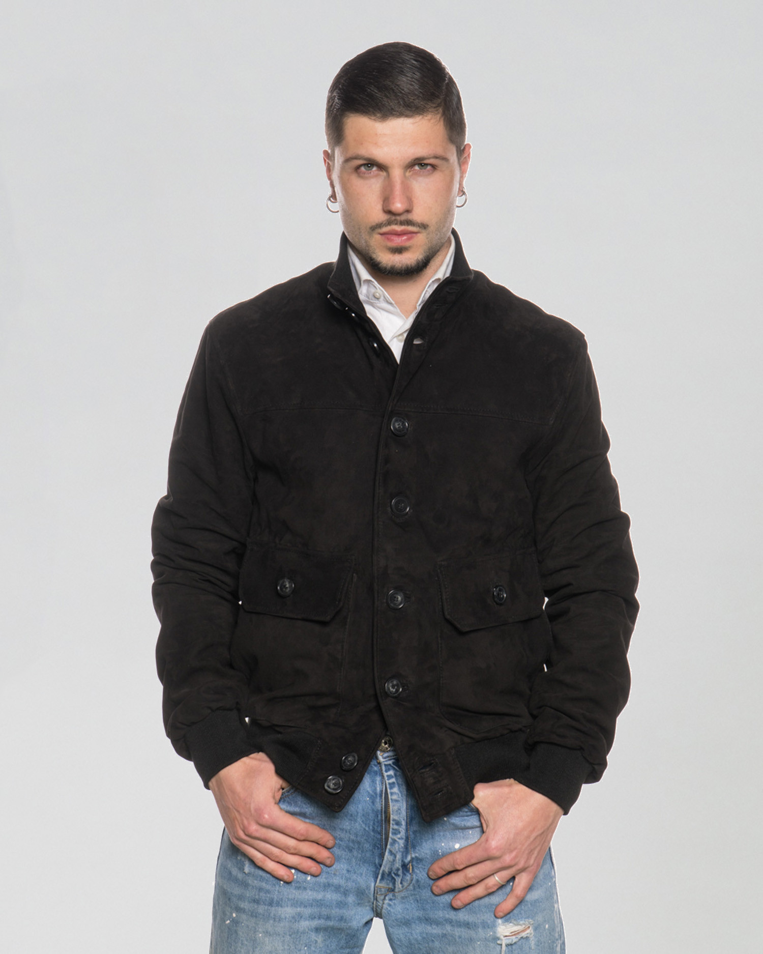 Guanti da uomo MODENA, pelle scamosciata di capra, fodera in cashmere Guanti da uomo MODENA, pelle scamosciata di capra, fodera in cashmere