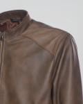 Men's Light Brown Leather Jacket – U08 | Leather Trend