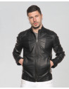 Men's Black Leather Jacket – U08 | Leather Trend