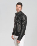Men's Black Leather Jacket – U08 | Leather Trend
