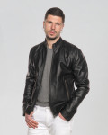 Men's Black Leather Jacket – U08 | Leather Trend