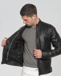Men's Black Leather Jacket – U08 | Leather Trend