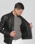 Men's Black Leather Jacket – U08 | Leather Trend